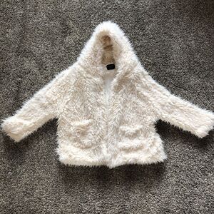 Love Tree Women's Juniors Soft Faux Fur Cropped‎ Hooded Coat Size M